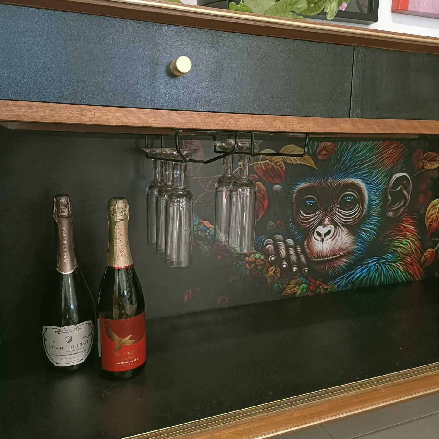 Retro Mid Century Monkey Face Sideboard / Drinks Cabinet