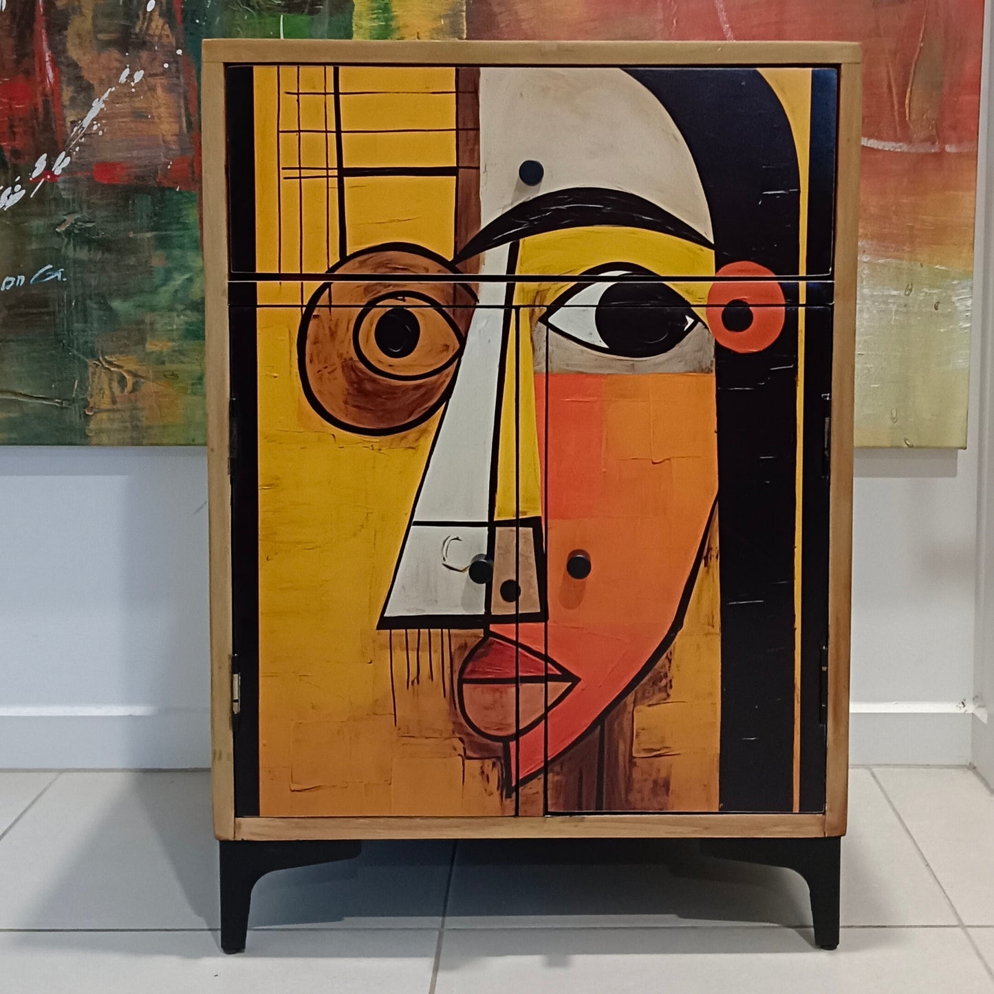 Picasso Decoupage Cabinet / Bedside