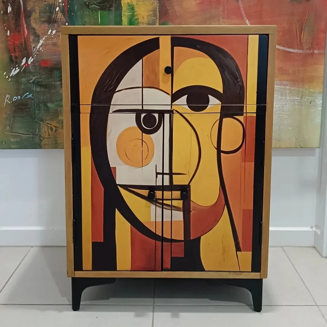 Picasso Decoupage Cabinet / Bedside
