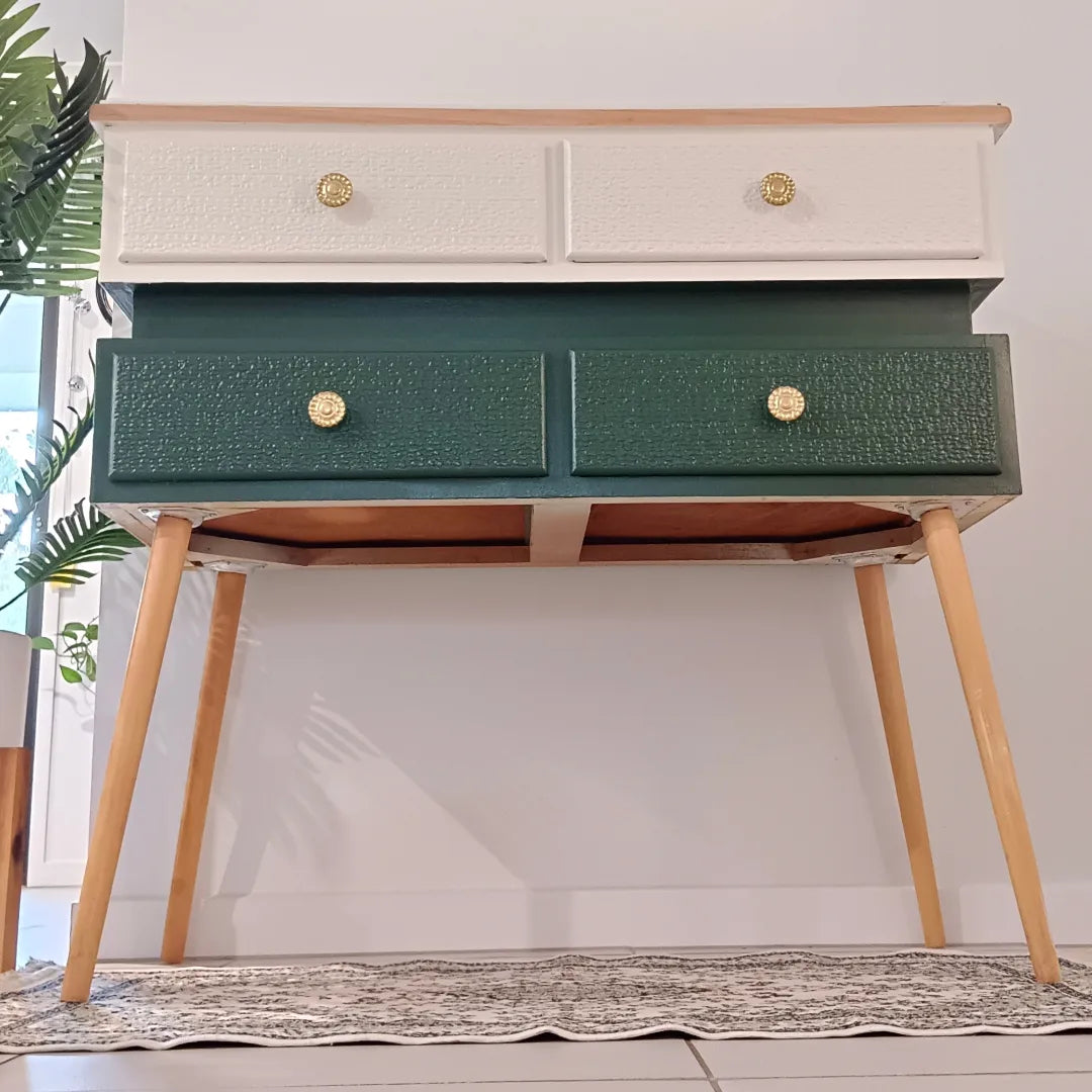 Retro Mid Century Two Tone Dresser/Hall Table