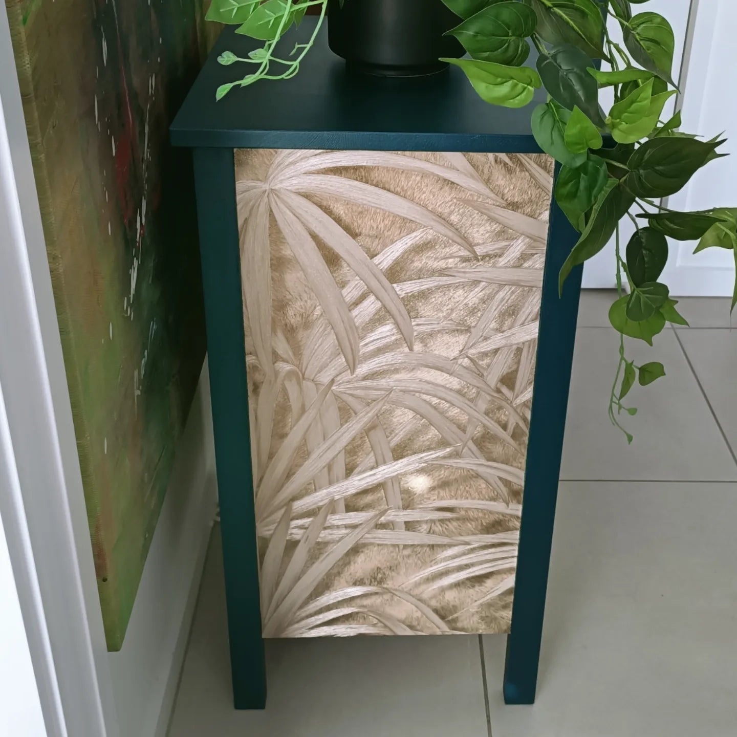 Textured Tropical Licorice Green Bedsides / Cabinets