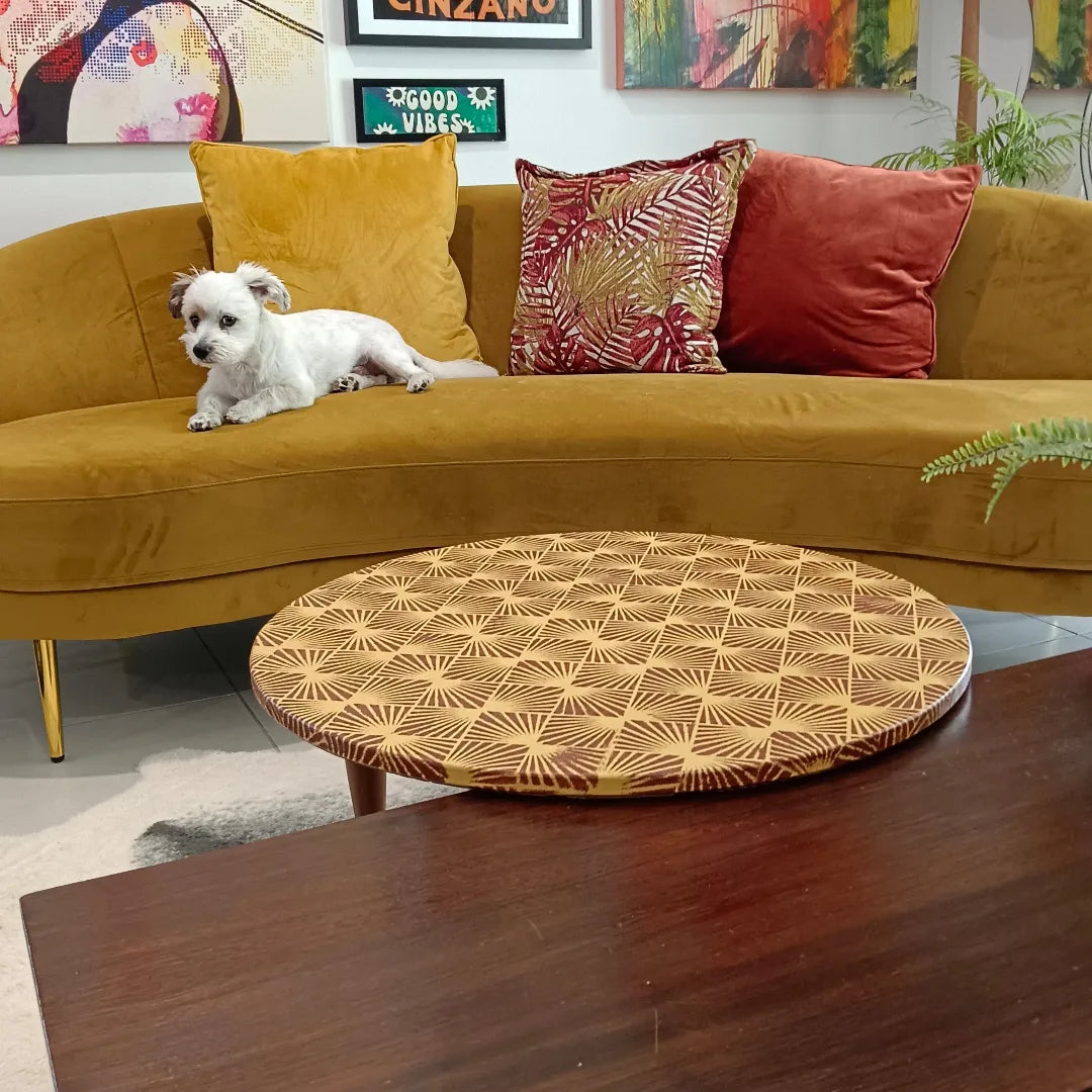 Retro Circular Star Stencil Coffee Table