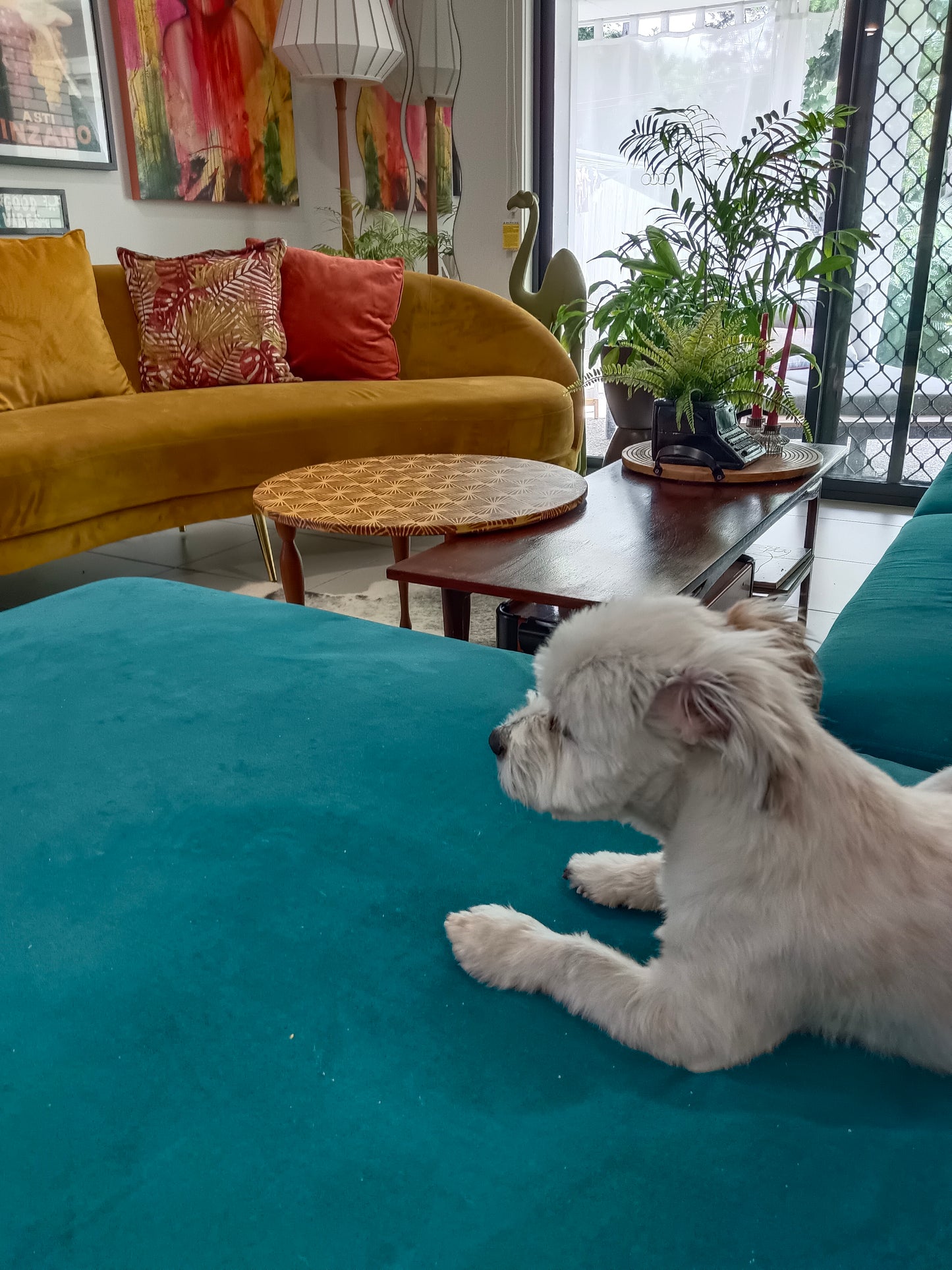 Retro Circular Star Stencil Coffee Table